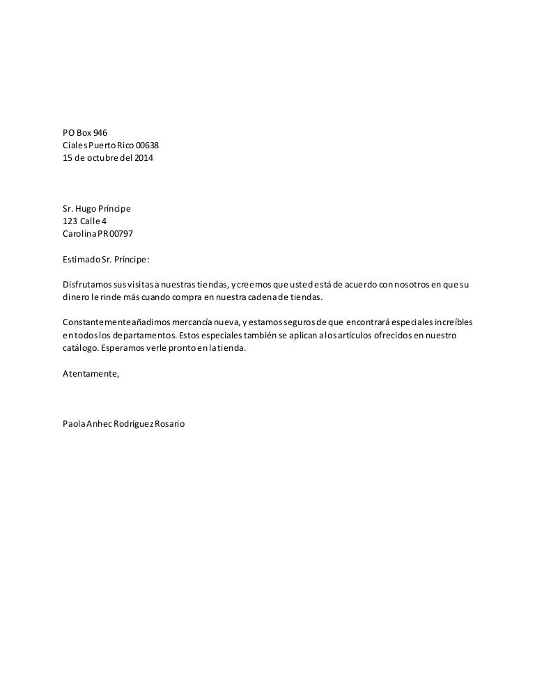 Carta comercial puntuacion mixta