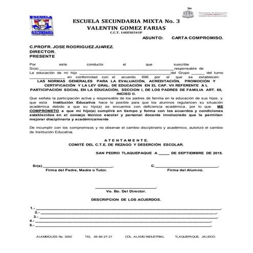 Carta compromiso 2015-2016