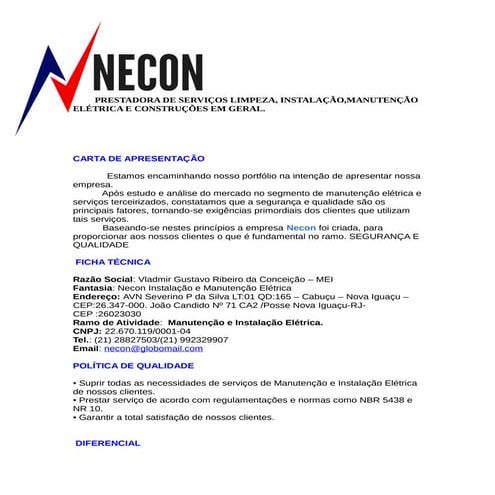 Carta de apresentação necon 1 | PDF