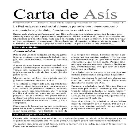 Carta de Asís, noviembre 2013