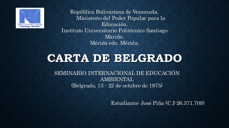 Carta de Belgrado José Piña