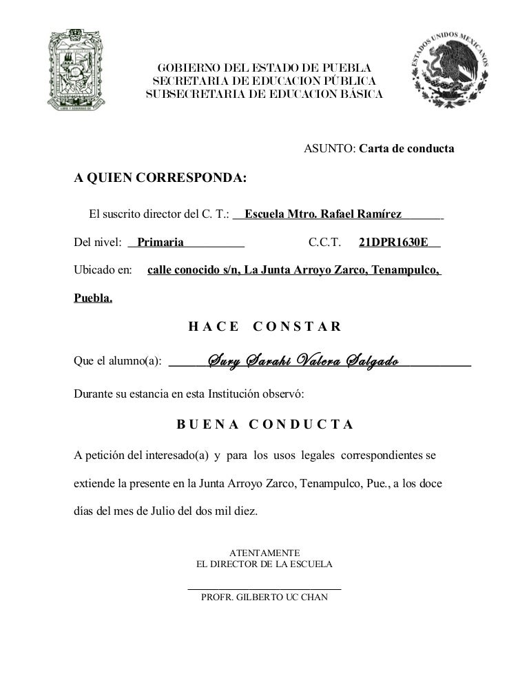 Carta de conducta