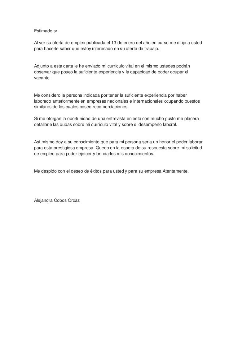 Carta de empleo