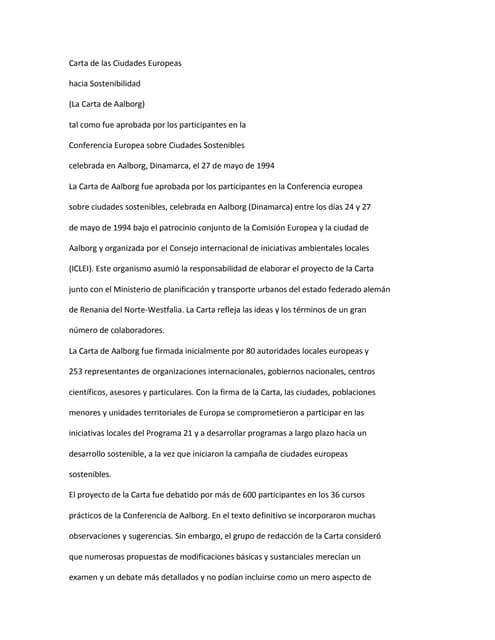 Carta de las ciudades europeas