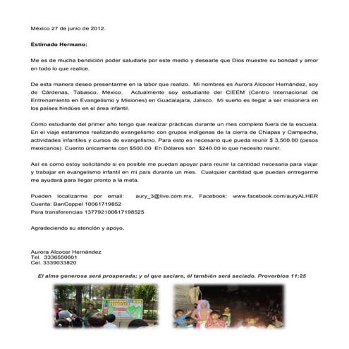 Carta de las jovenes de cieems