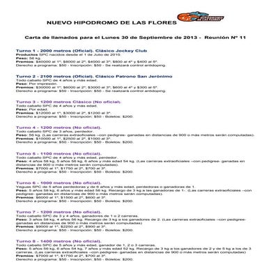 Carta de llamados 30 de setiembre