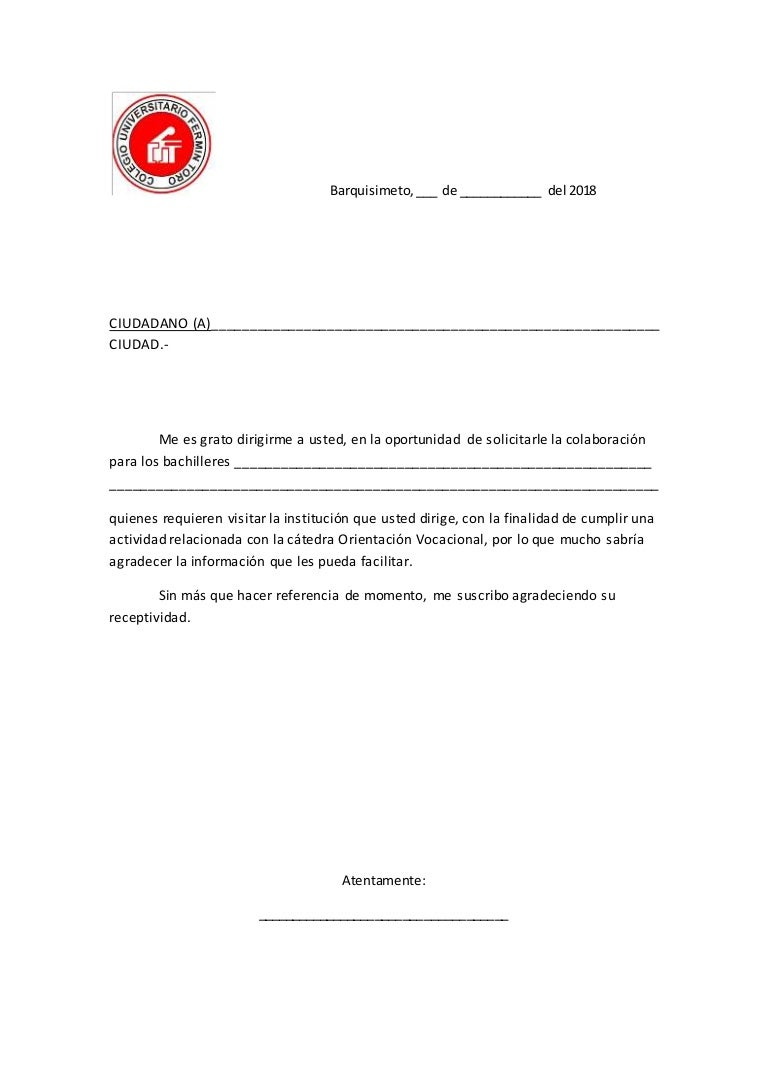 Carta Permiso Trabajo Vrogue