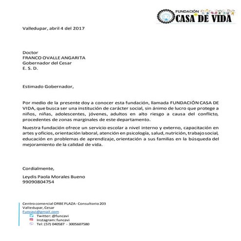 Carta de presentacion
