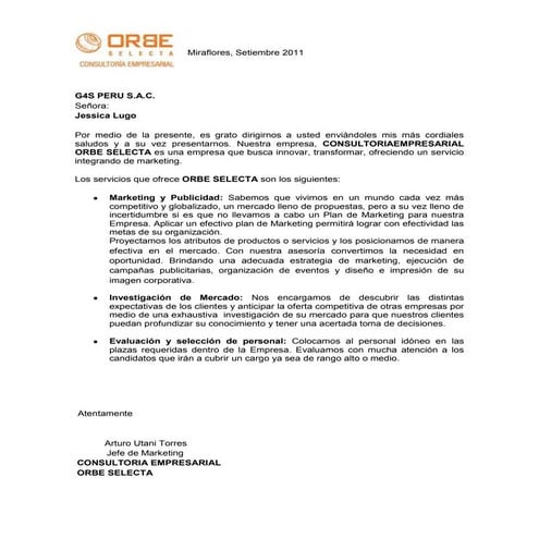Carta de presentacion   marketing