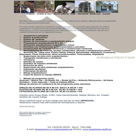 Carta de presentacion ricardo lopez arquitecto