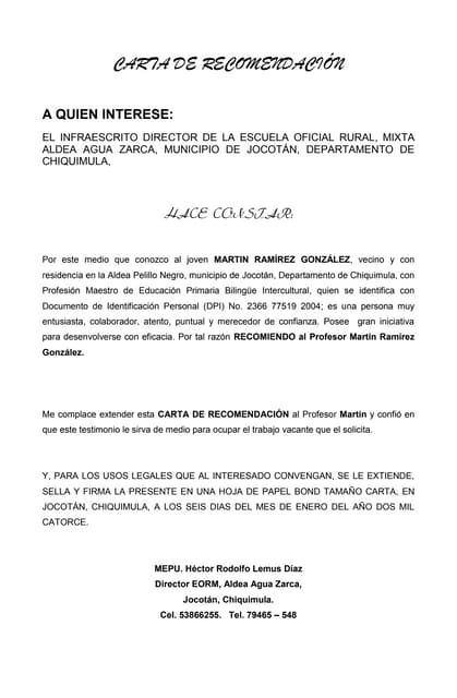 Carta de federacion de juntas de vecinos de gaspar hernandez
