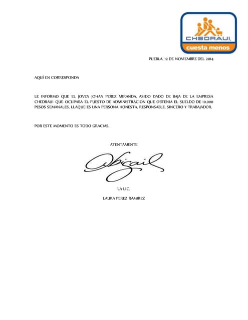 carta de recomendacion para un amigo