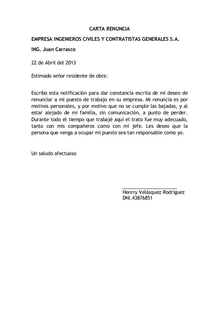 Carta de renuncia 1!