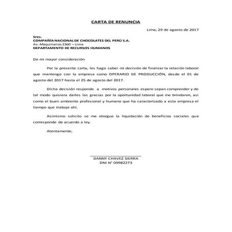 Carta de renuncia 2