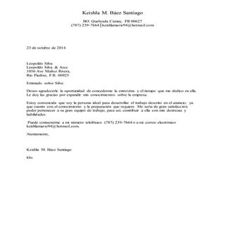 Carta de seguimiento 