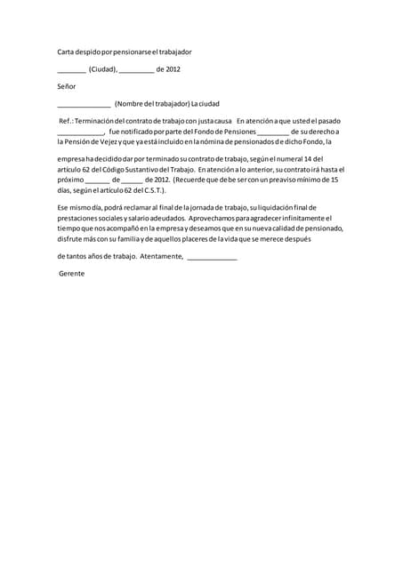 Modelo De Carta Terminacion De Contrato Ejemplo de carta 