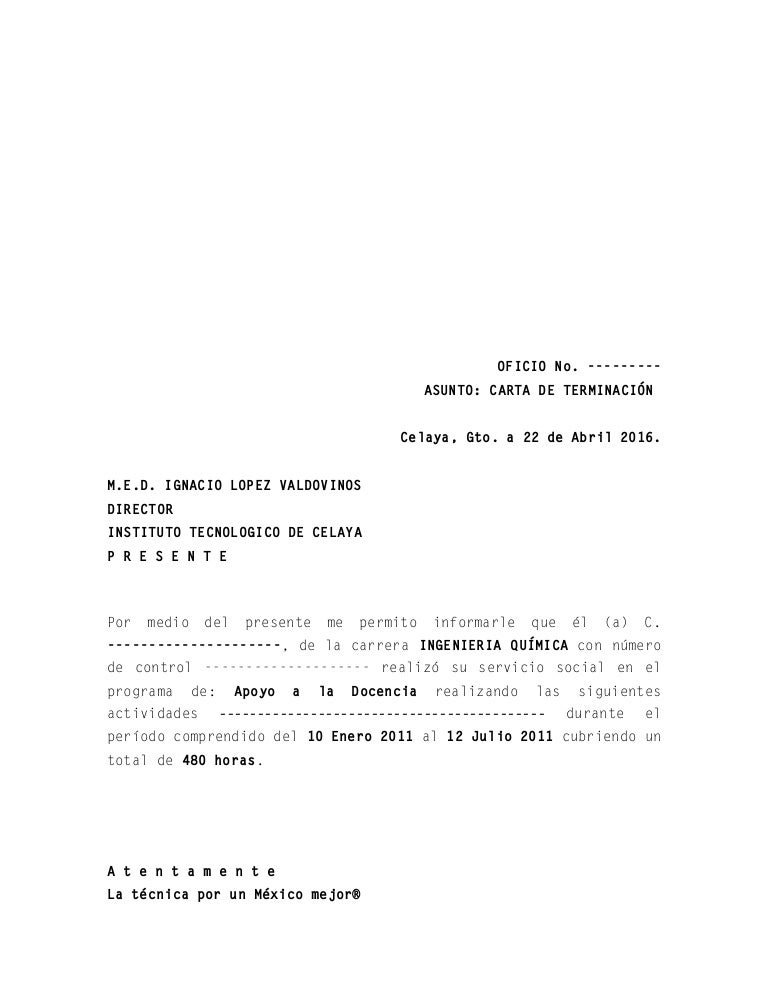 Carta Terminacion De Empleo Sample Site A Vrogue