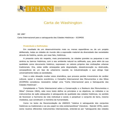 Carta de washington
