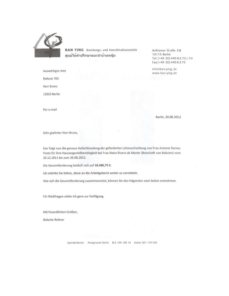 Carta en aleman