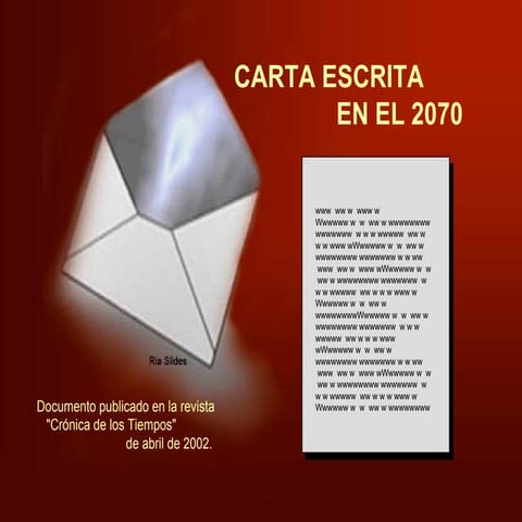 Carta escrita en el 2070
