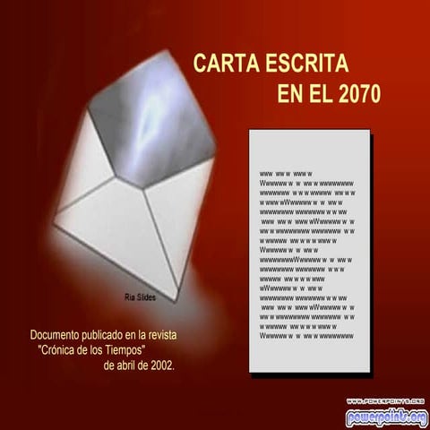 Carta escrita en el 2070