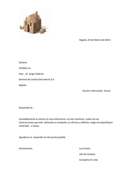 Carta estilo bloque