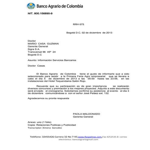 INVITACIÓN Y AGRADECIMIENTO