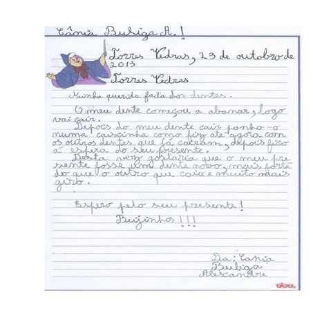 Carta à fada dos dentes