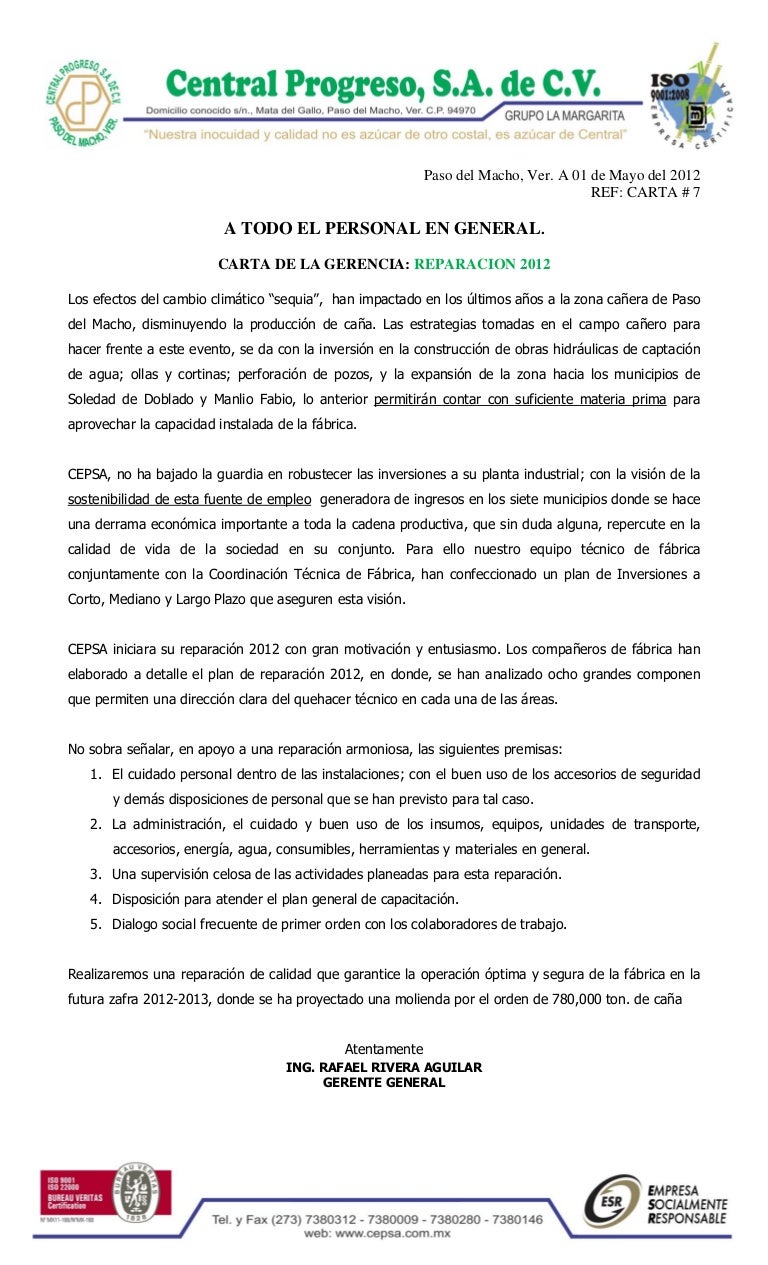 Carta gerencia 7