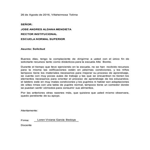 Carta, informe, acta
