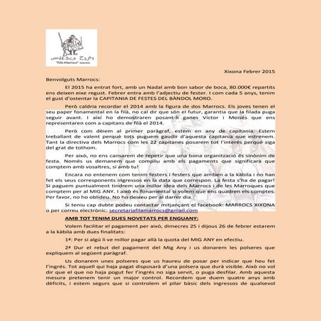 CARTA FILÀ MARROCS DE XIXONA MIG ANY 2015