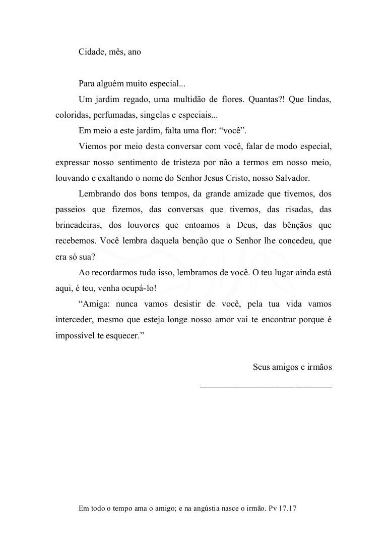 Carta para uma jovem afastada da igreja