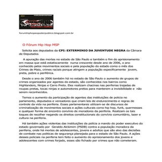 Carta para CPI Do Exterminio da Juv...