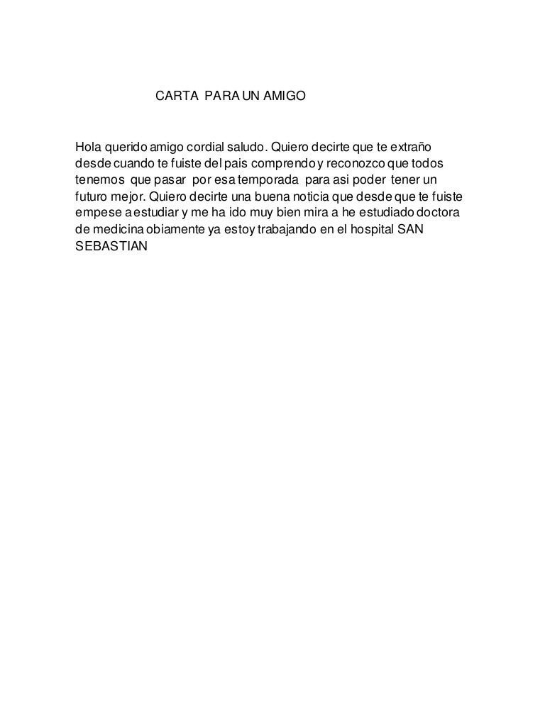 Carta para un amigo