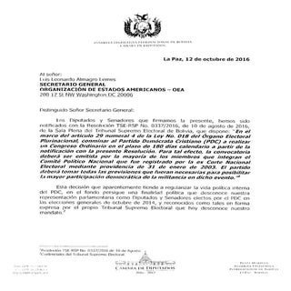 Carta de PDC a la OEA