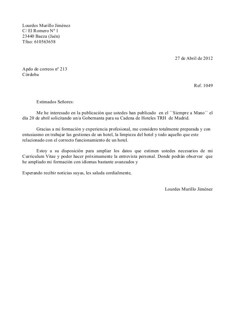 carta presentacion