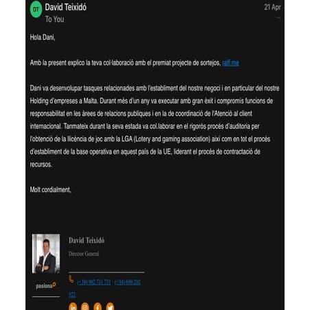 Carta recomanació raff.me