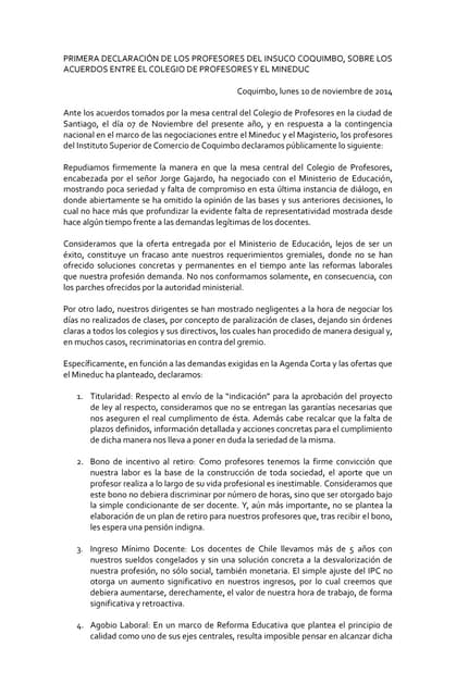 Carta de rechazo a la renovación del mandato de la MINUSTAH en Haití