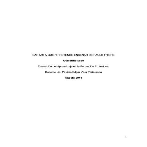 Cartas a quien pretende enseñar de paulo freire