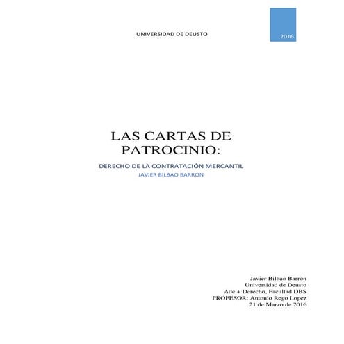 Cartas de patrocinio