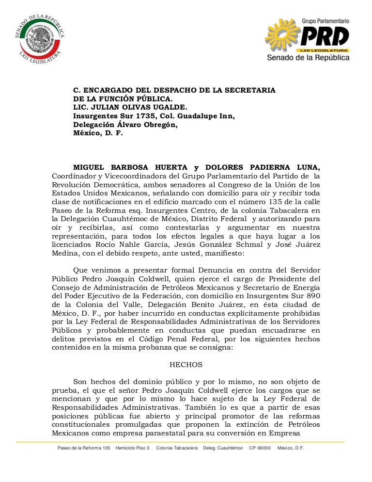 Carta Secretaría de la Función Pública