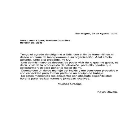 Carta de Presentación