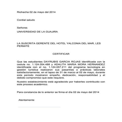 Carta universidad