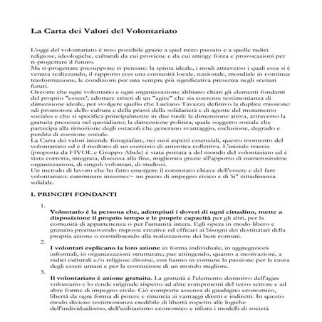 Carta Valori Del Volontariato pdf