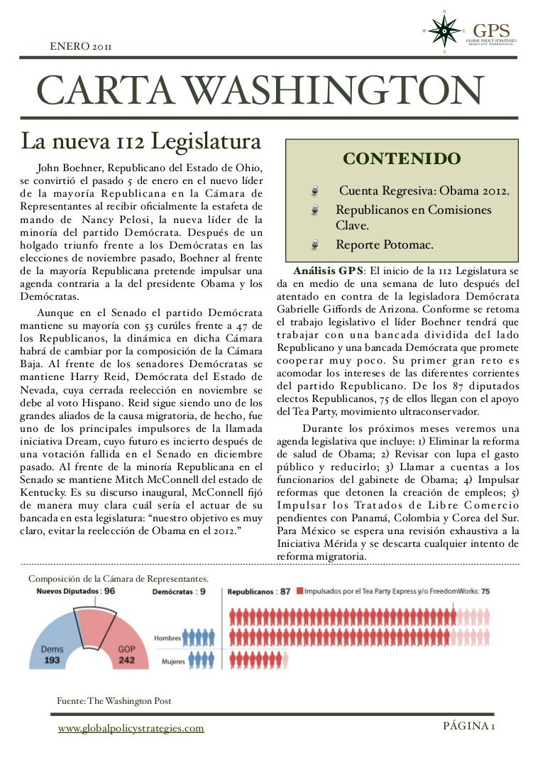 Carta Washington enero 2011