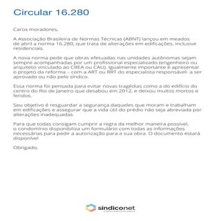 Cartaz norma16280 sindiconet