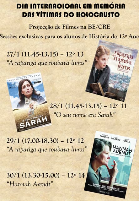 Cartaz programa filmes