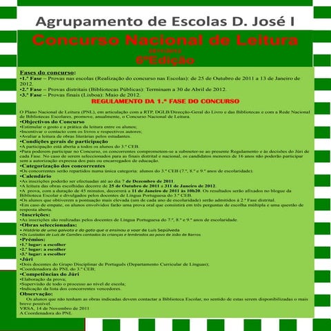 Cartaz regulamento cnl 2012