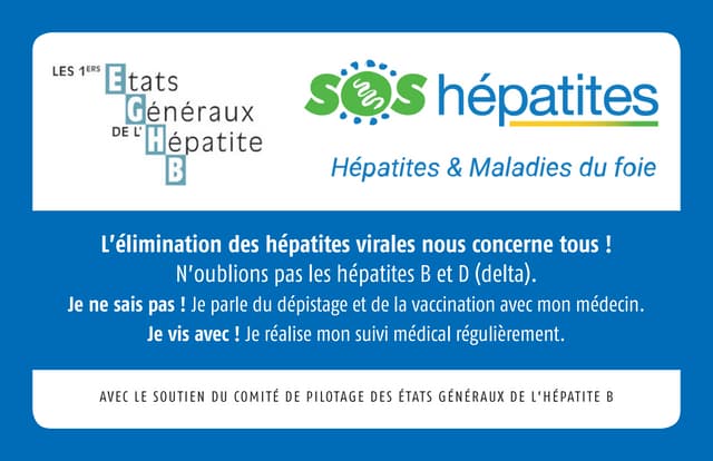 SOSH Carte PVC 86x54 mm « N’oublions pas l’élimination des hépatites B et D (delta) »