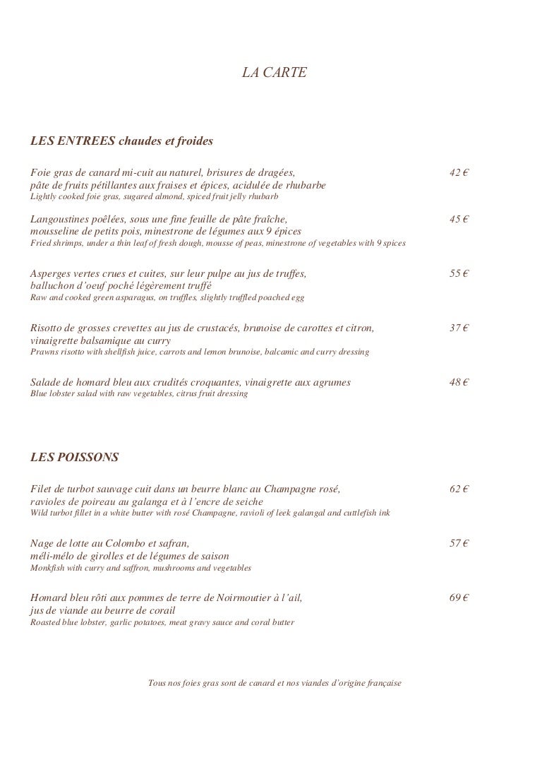 Le Château De La Treyne Menus Et Tarifs